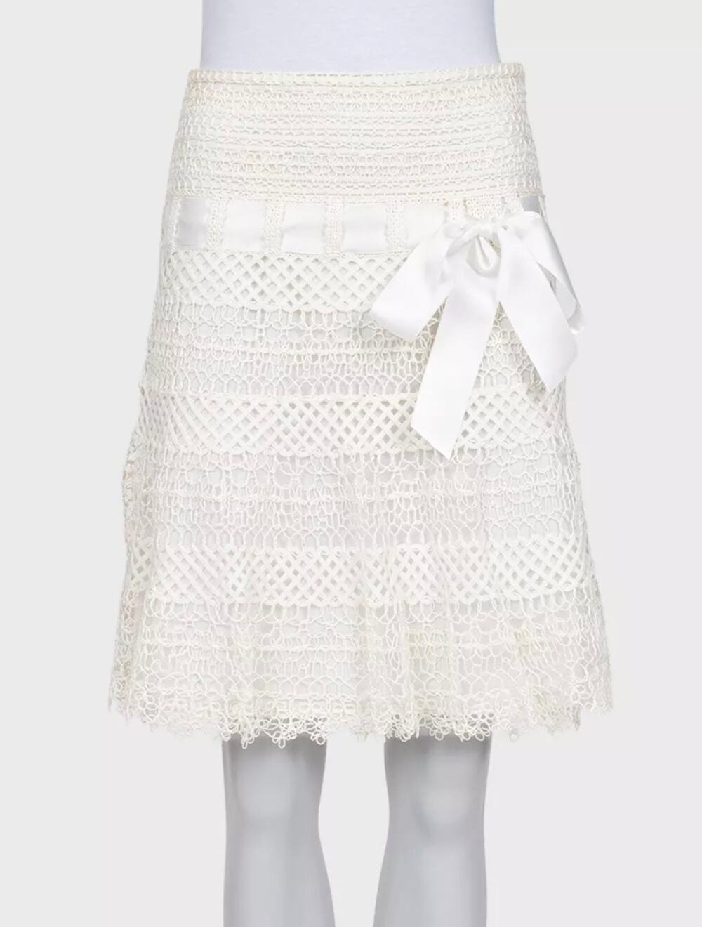 NWOT Valentino White Lace Skirt  Sz.S